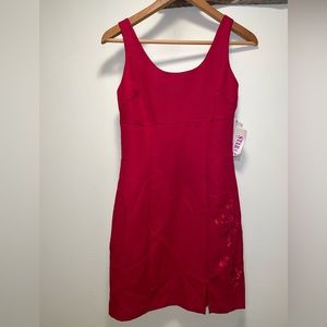 STAR C.C.C. Vintage red dress with flower and heart embroidery
